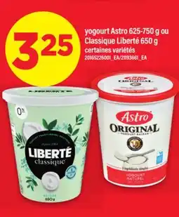 Maxi YOGOURT ASTRO 625-750 G OU CLASSIQUE LIBERTÉ 650 G offer