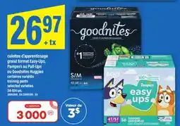 Maxi CULOTTES D'APPRENTISSAGE GRAND FORMAT EASY-UPS, PAMPERS OU PULL-UPS OU GOODNITES HUGGIES, 34-104 un offer