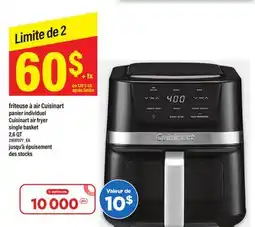 Maxi FRITEUSE À AIR CUISINART PANIER INDIVIDUEL │ CUISINART AIR FRYER SINGLE BASKET, 2,6 QT offer