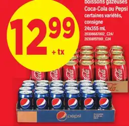 Maxi BOISSONS GAZEUSES COCA-COLA OU PEPSI, 24x355 mL offer