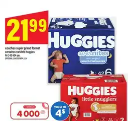 Maxi COUCHES SUPER GRAND FORMAT CERTAINES VARIÉTÉS HUGGIES, N-7, 42-104 un offer