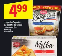 Maxi CRAQUELINS BAGUETTES OU TOAST MELBA GRISSOL, 220-400 G offer