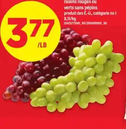 Maxi RAISINS ROUGES OU VERTS SANS PÉPINS offer