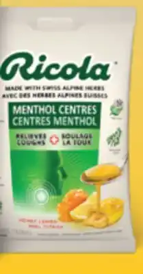 Familiprix Ricola cough suppressant throat lozenges - Menthol Centres Honey Lemon 34un offer