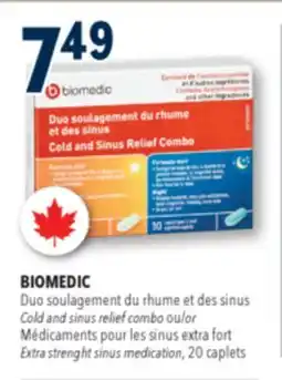 Familiprix BIOMEDIC, Cold and sinus relief combo or Extra strenght sinus medication, 20 caplets offer