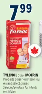 Familiprix TYLENOL or MOTRIN, Selected products for infants or children offer