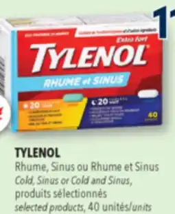 Familiprix TYLENOL, Rhume, Cold, Sinus or Cold and Sinus, selected products, 40 units offer