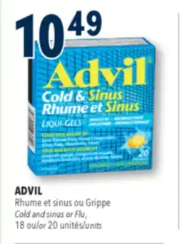 Familiprix ADVIL, Cold and sinus or Flu, 18 or 20 units offer