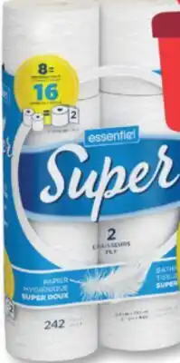 Familiprix ESSENTIEL Bathroom tissue, 8 double rolls offer