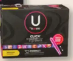Familiprix U by Kotex Click with Comfortflex compact unscented tampons regular 32un offer