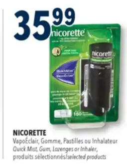 Familiprix NICORETTE, VapoÉclair, Quick Mist, Gum, Lozenges or Inhaler, selected products offer