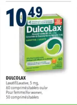 Familiprix DULCOLAX,Laxative, 5 mg, 60 tablets or For women, 50 tablets offer