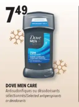 Familiprix DOVE MEN CARE, Selected antiperspirants or deodorants offer