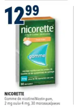 Familiprix Nicorette stop smoking nicotine 4mg gum Fresh Fruit 30un offer