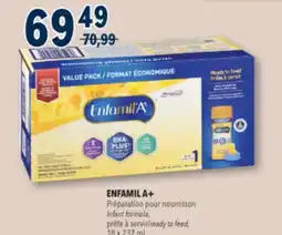 Familiprix Enfamil A+ Milk-based Iron Fortified infant formula 0-12 months Nipple-Ready Bottles 18x237ml offer