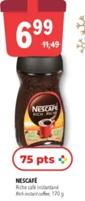 Familiprix Nescafé Rich instant coffee 170g offer