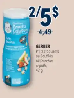 Familiprix GERBER, Lil'Crunchies or puffs, 42 g offer