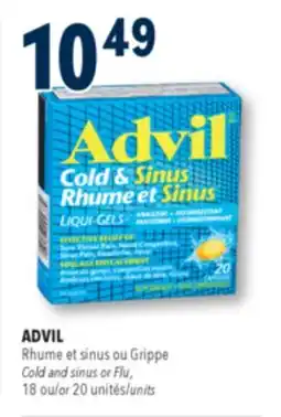 Familiprix ADVIL Cold and sinus or Flu offer