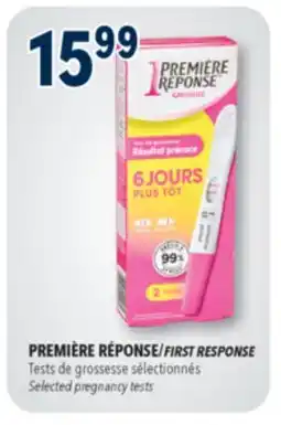 Familiprix FIRST RESPONSE, Selected pregnancy tests offer