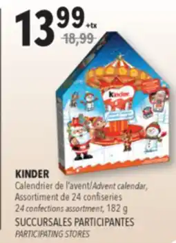 Familiprix KINDER, Advent calendar, 24 confections assortment, 182 g offer