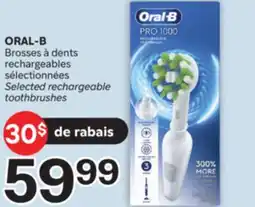 Brunet ORAL B Brosses à dents rechargeables sélectionnées offer