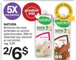 Brunet NATURA Boissons de soya, amandes ou avoine sélectionnées offer