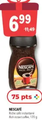 Familiprix NESCAFÉ, Rich instant coffee, 170 g offer