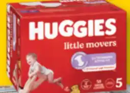 Familiprix Huggies Little Movers baby diapers Size 5 (over 27lb) - 58un offer