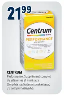 Familiprix CENTRUM, Performance,Complete multivitamins and multimineral supplement, 75 tablets offer