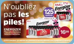 Brunet ENERGIZER Piles sélectionnées offer
