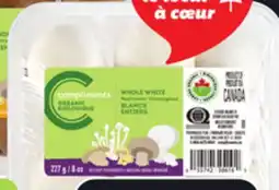 IGA COMPLIMENTS ORGANIC WHOLE WHITE OR CREMINI MUSHROOMS offer