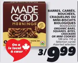 IGA MADEGOOD ORGANIC BARS, SQUARES, BITES, CRACKERS OR MINI COOKIES offer