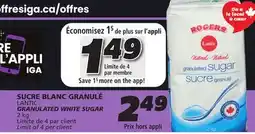 IGA LANTIC GRANULATED WHITE SUGAR offer