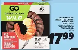 IGA GREEN OCEAN FROZEN COOKED SHRIMP RING offer