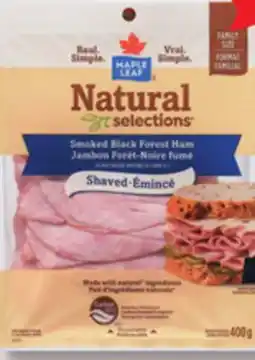 IGA MAPLE LEAF NATURAL SELECTIONS SHAVED DELI MEATS, SLICED DELI MEATS OR SHAVED POULTRY offer