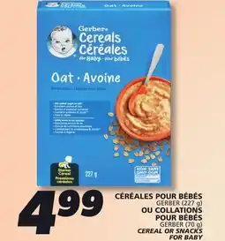 IGA GERBER CEREAL OR SNACKS FOR BABY offer