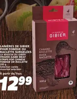 IGA LA MAISON DU GIBIER FROZEN GAME MEAT STRIPS FOR CHINESE FONDUE OR RACLETTE offer