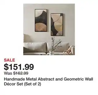 Wayfair Handmade Metal Abstract and Geometric Wall Décor Set (Set of 2) offer