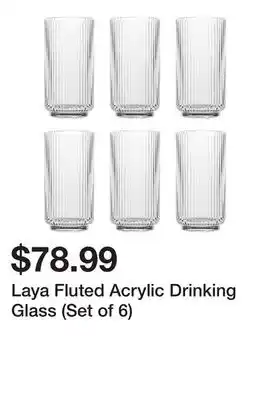 Wayfair Laya Fluted Acrylic Drinking Glass (Set of 6) offer