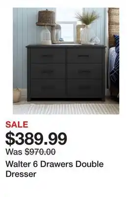 Wayfair Walter 6 Drawers Double Dresser offer