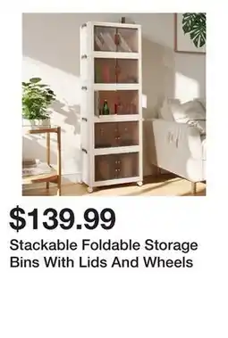 Wayfair Stackable Foldable Storage Bins With Lids And Wheels offer
