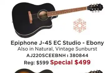 Long & McQuade EPIPHONE J-45 EC STUDIO-EBONY offer