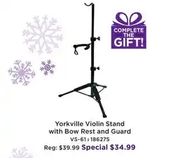 Long & McQuade YORKVILLE VIOLIN STAND WITH BOW REST AND GUARD offer