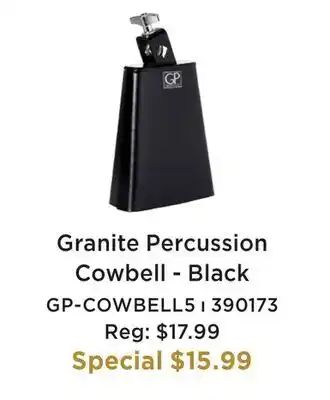 Long & McQuade GRANITE PERCUSSION COWBELL - BLACK offer