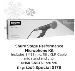 Long & McQuade SHURE STAGE PERFORMANCE MICROPHONE KIT offer