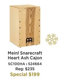 Long & McQuade MEINL SNARECRAFT HEART ASH CAJON offer