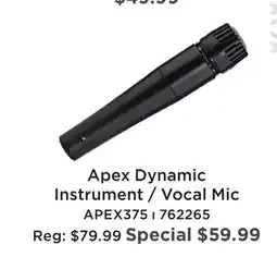 Long & McQuade APEX DYNAMIC INSTRUMENT/VOCAL MIC offer