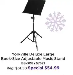 Long & McQuade YORKVILLE DELUXE LARGE BOOK-SIZE ADJUSTABLE MUSIC STAND offer