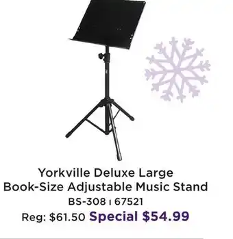 Long & McQuade YORKVILLE DELUXE LARGE BOOK-SIZE ADJUSTABLE MUSIC STAND offer