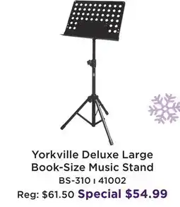 Long & McQuade YORKVILLE DELUXE LARGE BOOK-SIZE MUSIC STAND offer